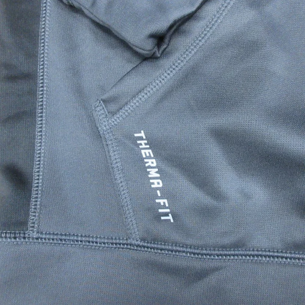 NIKE THERMA-FIT HOODIE SWEATSHIRT POLYESTER GRAY Sz LARGE, L